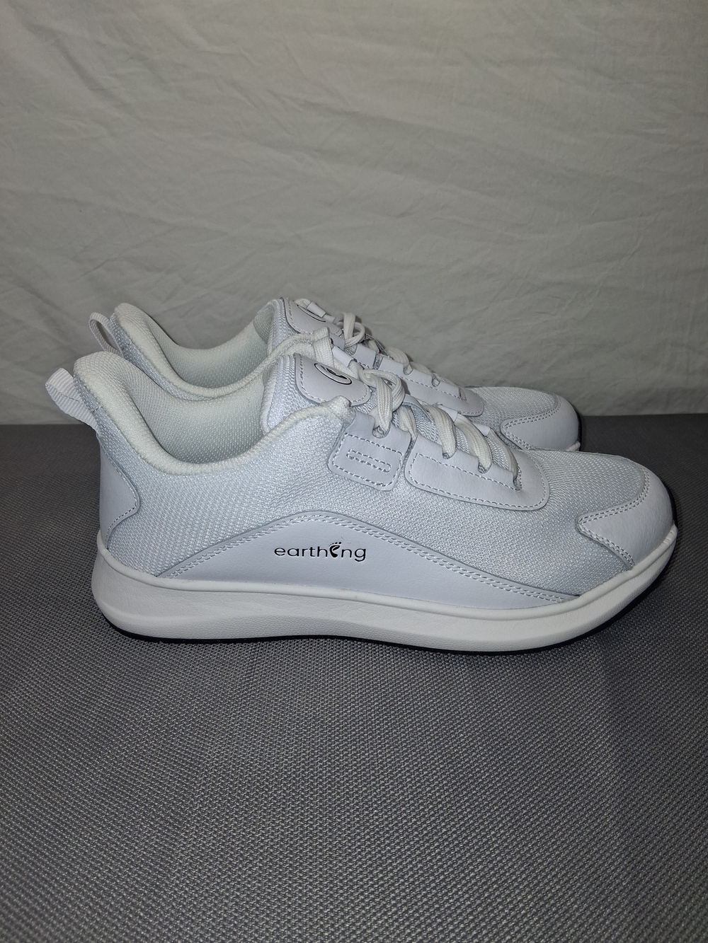 GroundingWell Earthing White Sneaker with Black Logo Accent
